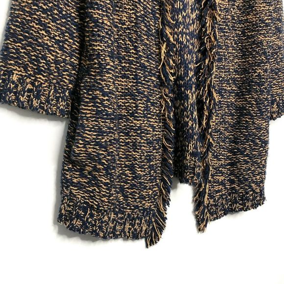 Anthropologie Sparrow Marled Peat Cardigan Linen Wool Open Front Sweater Small - Picture 6 of 8